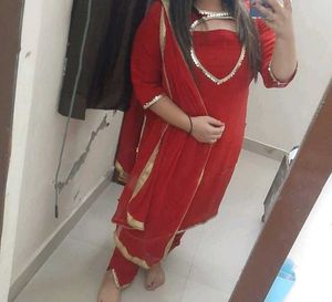 Red Kurta Set WITHOUT DUPTAAA