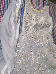 Partywear Grey Fashionable Gown