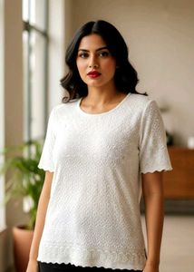 Light Pastel Green Chickenkari Elegant Tunic
