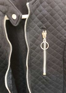 Black Quilted Bomber Jacket