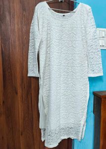 White Lace Tunic Top