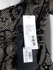 Black &amp; Gold Color Printed Ond Shoulder Dress ( Wo