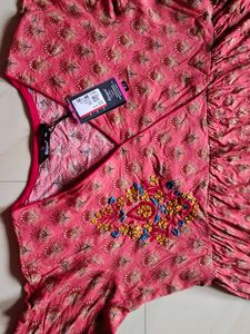 Floral Embroidered Pink Top
