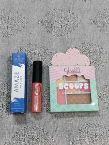 Glam21 Eye Shadow Palette +  Mascara + Lip Mousse