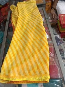 Yellow Striped Saree