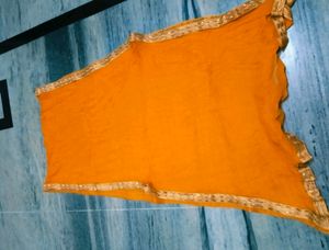 Cotton Salwar Suit With Jari Ki Kadai  Colour Oran