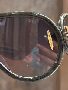Loewe Oversized Black Visor Sunglasses with Gold