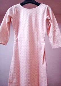 Pink Patterned Kurti With Pant And Dupatta