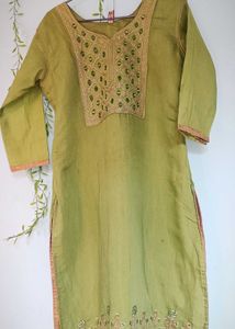 Green Embroidered Kurta sharara Set