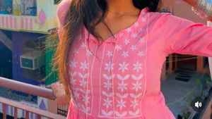 Pink Embroidered Kurta Dress