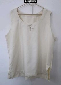 Cream Sleeveless Top