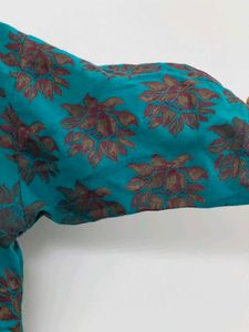 Teal Floral Print Kurti