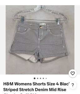 H&amp;M Blue Striped Shorts