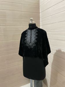 Zara Elegant Black Velvet Blouse
