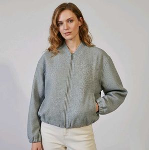 ZARA Gray Oversized Bomber Jacket | Size L XL