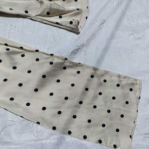 H&amp;M Polka Dot Satin Top 🖤🍦