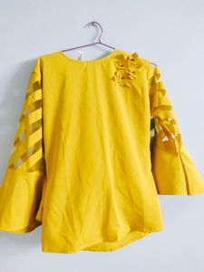 Yellow Bell Sleeve Blouse