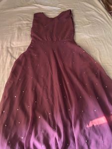 GEORGETTE LAVENDER ANARKALI WITH DUPATTA