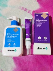 The Derma Co 2.5% Benzoyl Peroxide Spot Correcting Gel & Face Wash Combo 💜