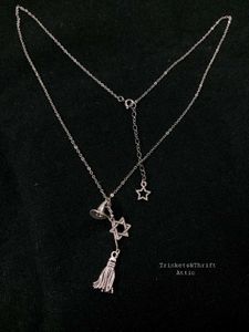 Witch&#39;s hat/broom Charm Necklace
