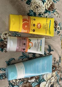 Pack Of sunscreen, moisturiser, daily Glow Cream