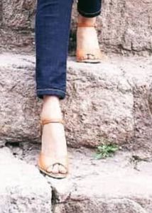 Brown Open-Toe Heels 3 Cm Dressberry Size36