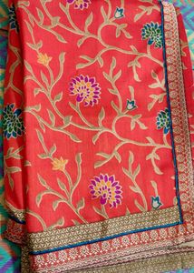New Orange Printed Saree