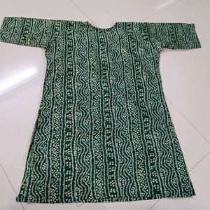 Green Printed Kurta