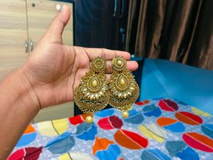 Golden Jhumka Earrings