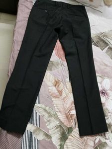 John Player Charcoal Black Viscose Formal Trouser