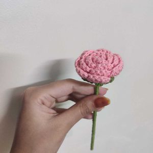Pink Crochet Rose