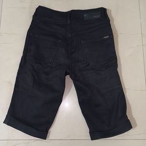 Black Denim Bermuda Shorts