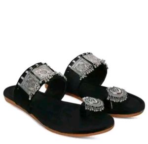Ethnic Black Flats