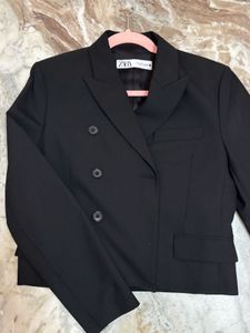 Zara Wool Blend Cropped Blazer