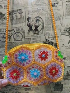 brand new Vintage Floral Beaded Handbag