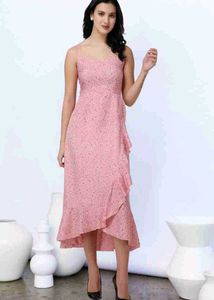 Floral Print Ruffle Hem Midi Dress (Each 500)