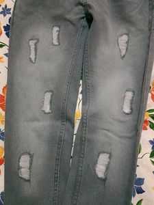 Brand New Ripped Jeans 👖it&#39;s Looking Little Odd Because Of My Bad Camera And Lighting But Is Has Very Nice Colour