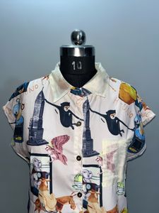 Funky Print Button-Down Shirt
