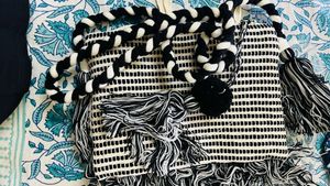 Black And White Handknitted Bag