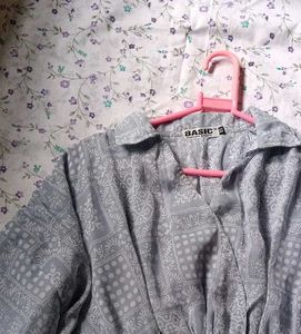Gray Patterned Top