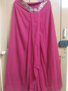 Pink Bollywood Dhoti Lehenga Sari With Jacket ✨