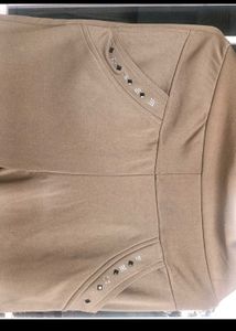 🧸Beige Colour Embellished Pocket Pants