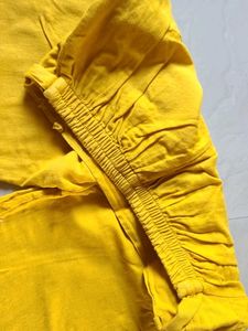 Yellow Tie Waist Pants