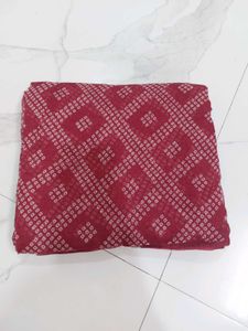 Maroon Bandhani Saree
