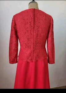 Vintage Red Lace Maxi Dress