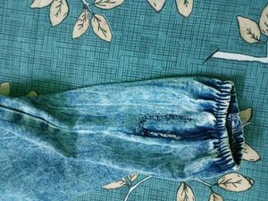 wash blue jeans cargo joggers pants