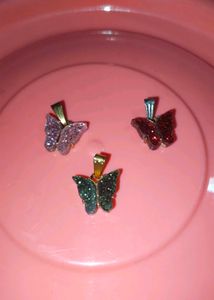 Pearl Drop Earrings &amp; Butterfly Pendants