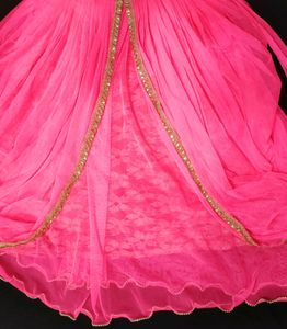 Party Wear Dark Pink Frock ( 7-14 )Age Girls