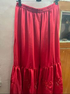 Red Unused Kurta Sharara Dupatta Set