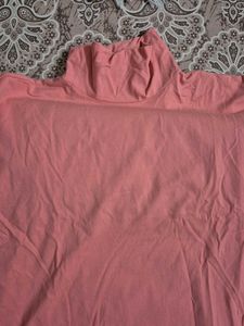 Peach Turtleneck Top